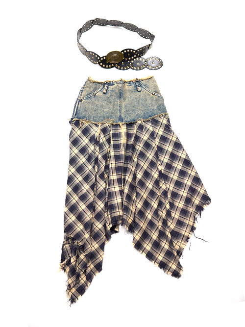 チェックラッフルスカート