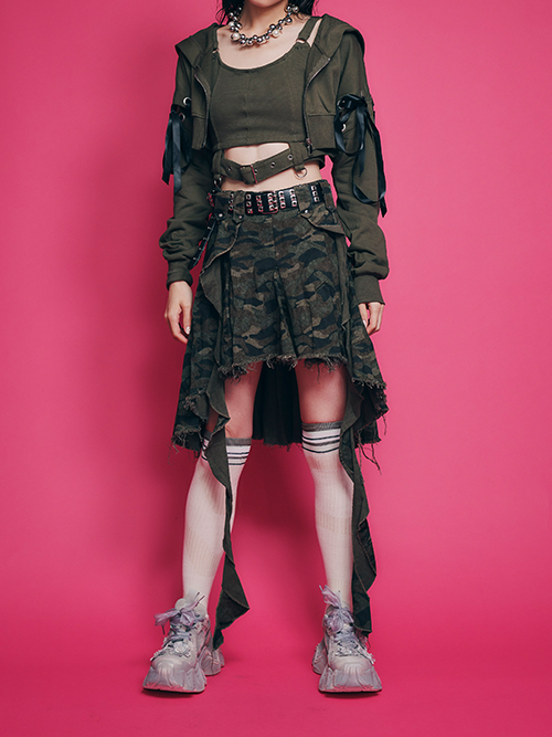 ショートフーディー・キャミセット