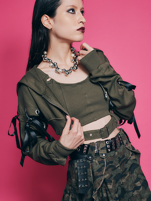 ショートフーディー・キャミセット