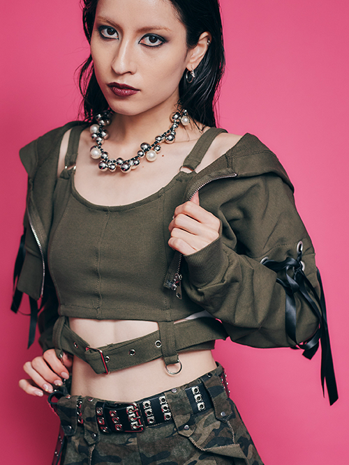 ショートフーディー・キャミセット