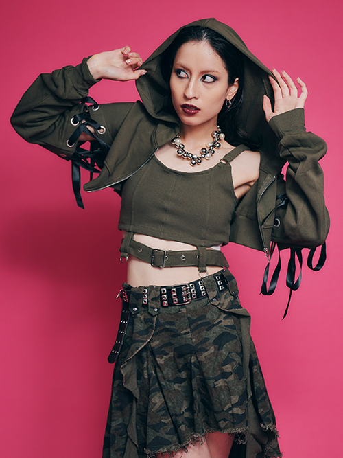 ショートフーディー・キャミセット