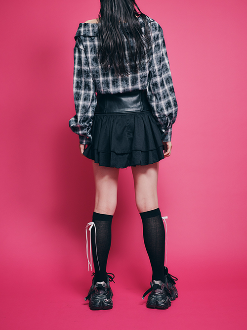 ZIP UPチェックTOPS