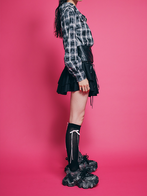 ZIP UPチェックTOPS